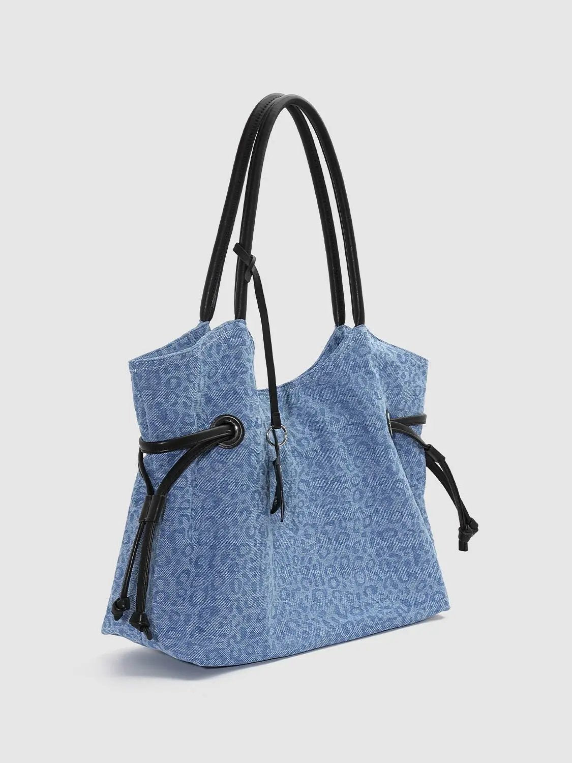 Blue Star Drawstring Textile Shopper Bag