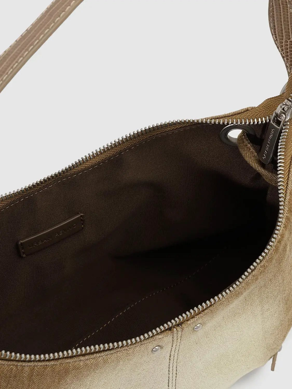 Distressed Canvas Hobo Bag With Buckle