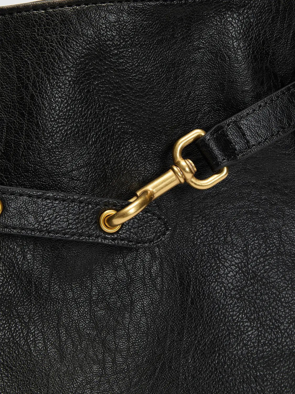 Textured Artificial Leather Star Charm Shoulder Bag