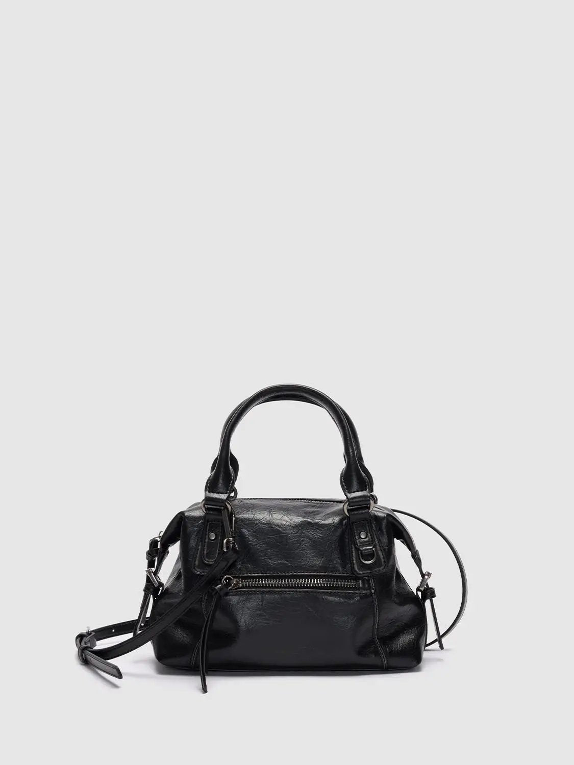 Top Handle Crossbody Front Zipper Bag