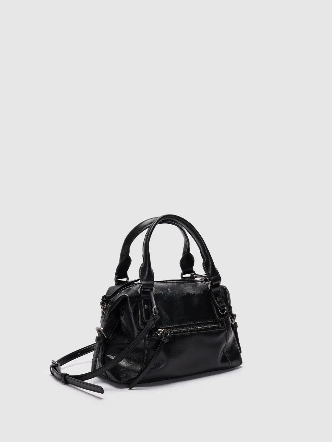 Top Handle Crossbody Front Zipper Bag