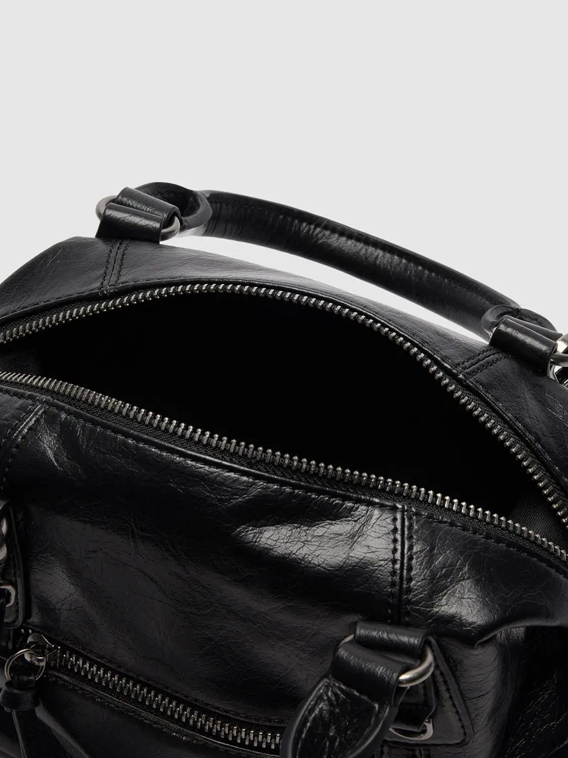 Top Handle Crossbody Front Zipper Bag
