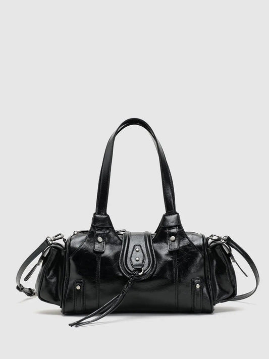 Studded Tassel Shoulder And Crossbody Handbag