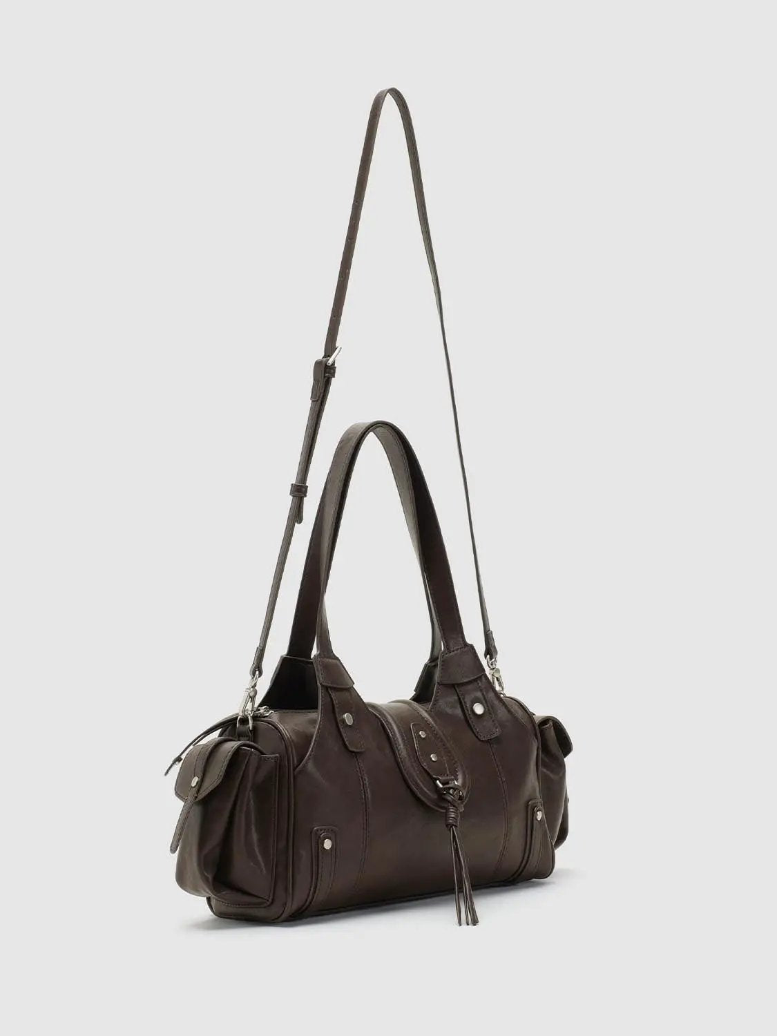 Studded Tassel Shoulder And Crossbody Handbag