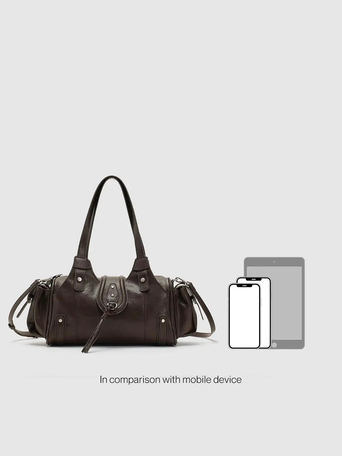Studded Tassel Shoulder And Crossbody Handbag