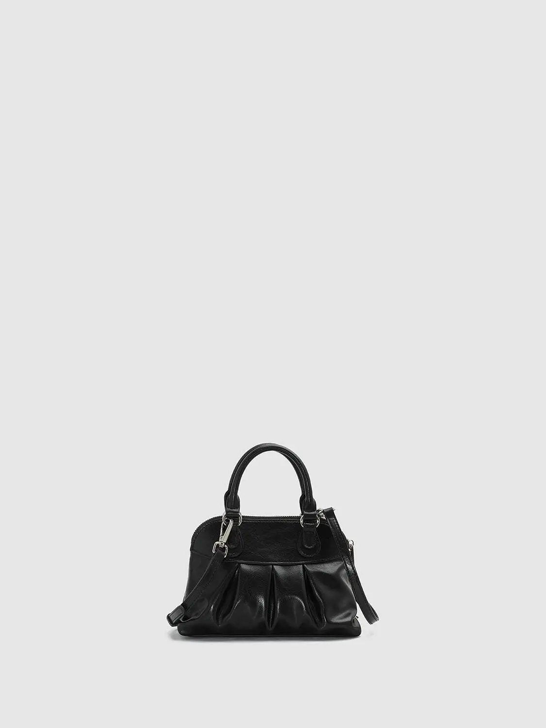 Ruched Top Handle Crossbody Bag With Bow Detail