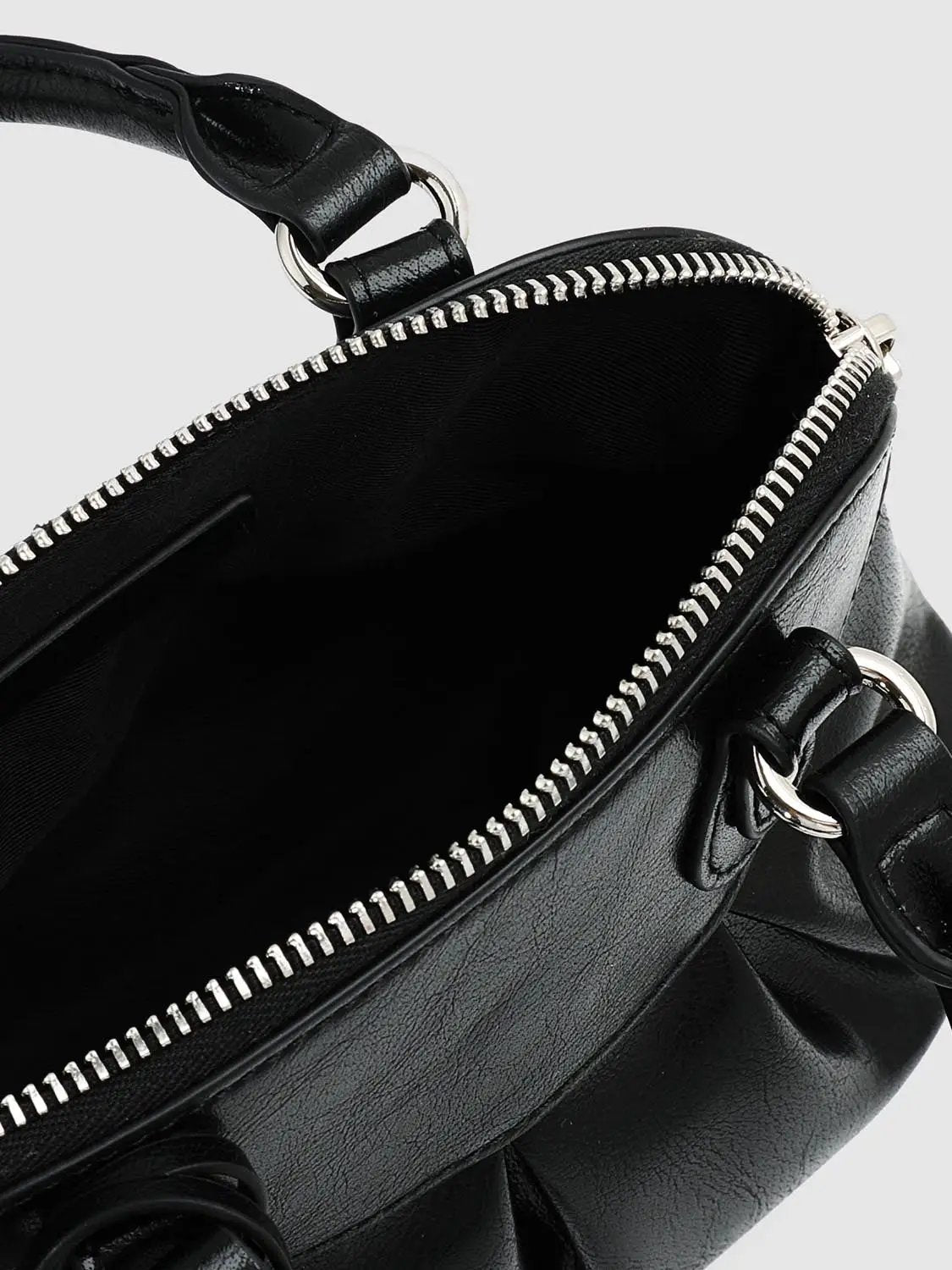 Ruched Top Handle Crossbody Bag With Bow Detail