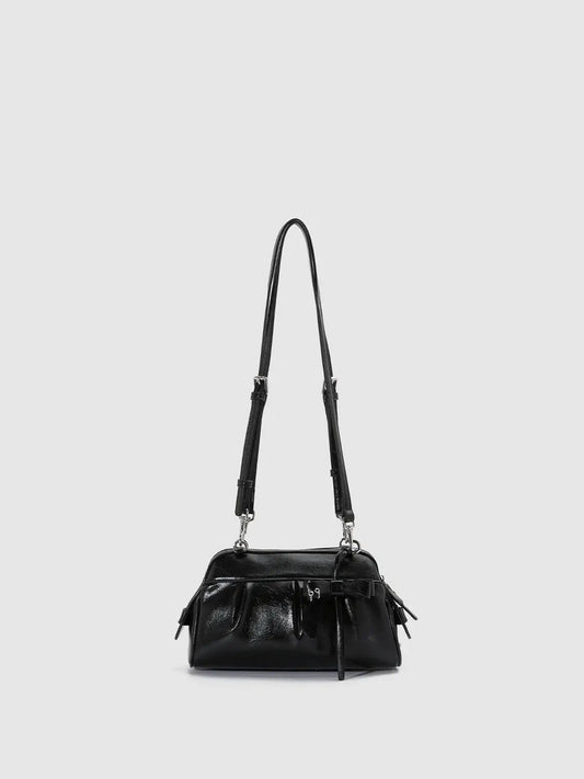 Ruched Bow Adjustable Strap Shoulder Bag
