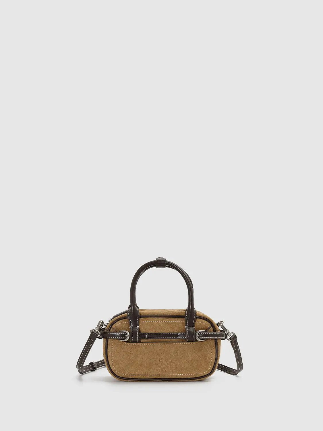 Structured Mini Textile Crossbody Bag With Top Handle