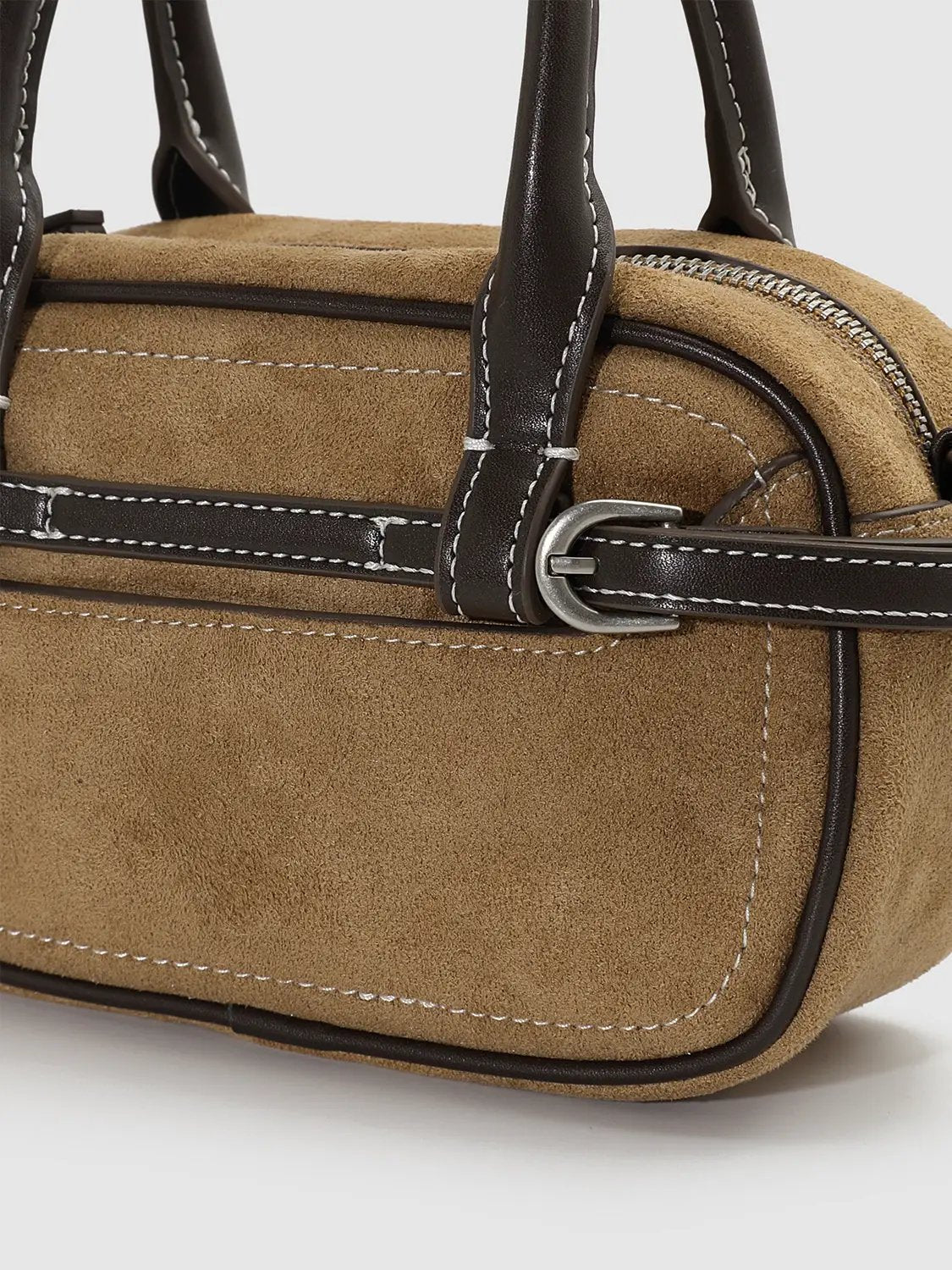 Structured Mini Textile Crossbody Bag With Top Handle