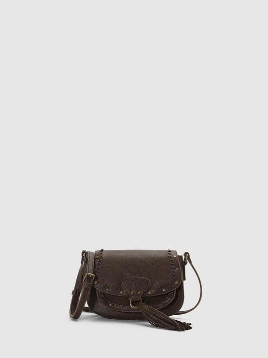 Studded Tassel Flap Crossbody Bag