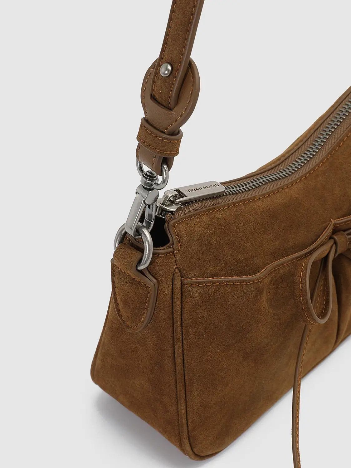 Bow Zipper Long Strap Shoulder Bag