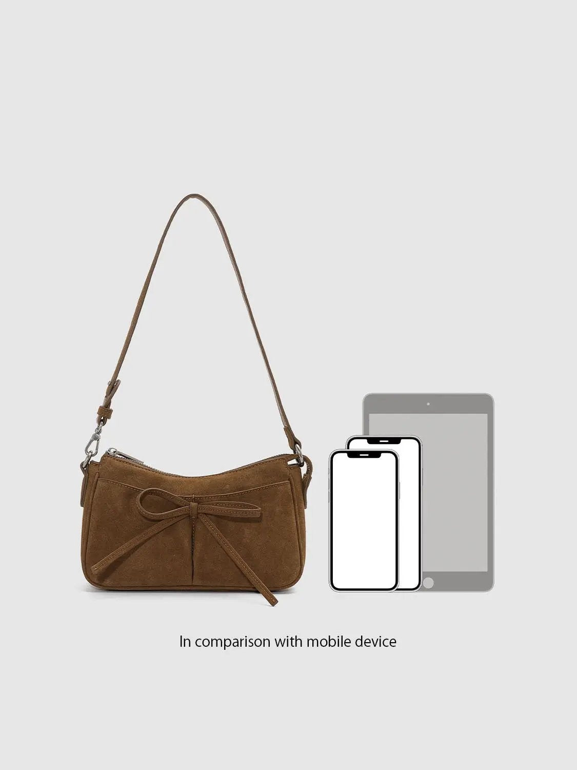 Bow Zipper Long Strap Shoulder Bag