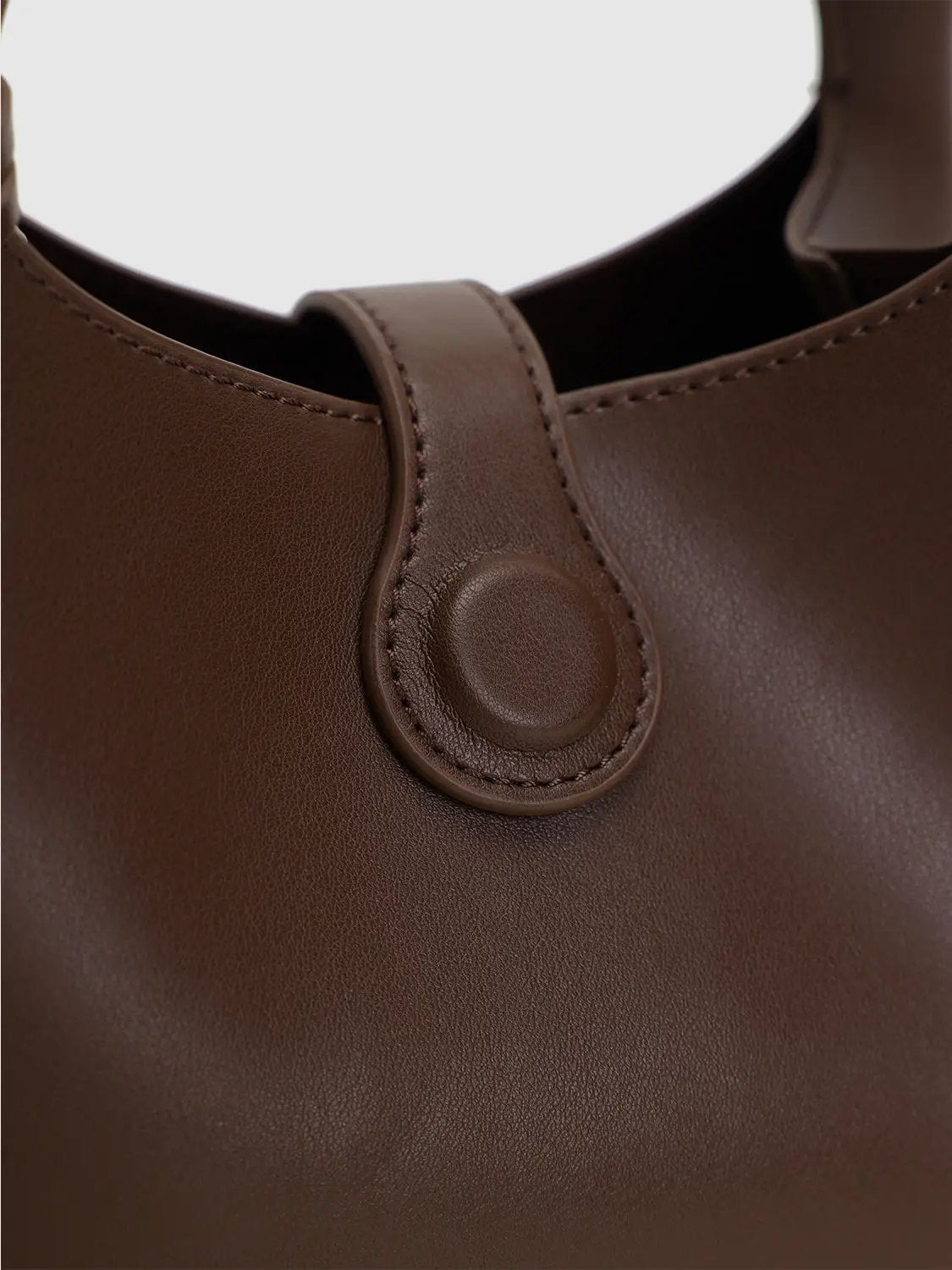 Top Handle Crossbody Bag with Button Closure Charm Detail