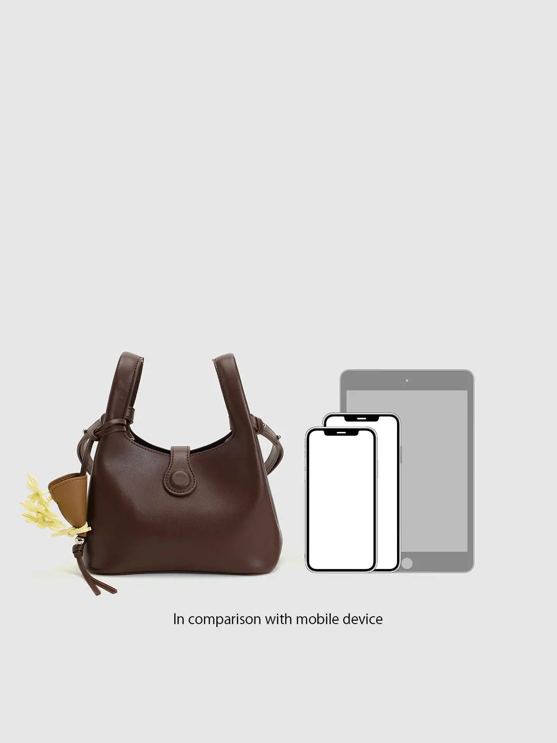 Top Handle Crossbody Bag with Button Closure Charm Detail