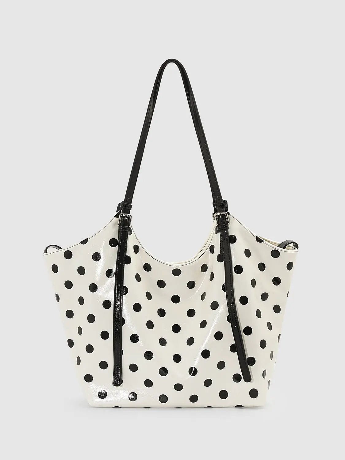 Polka Dot Shoulder Bag With Black Star Charm