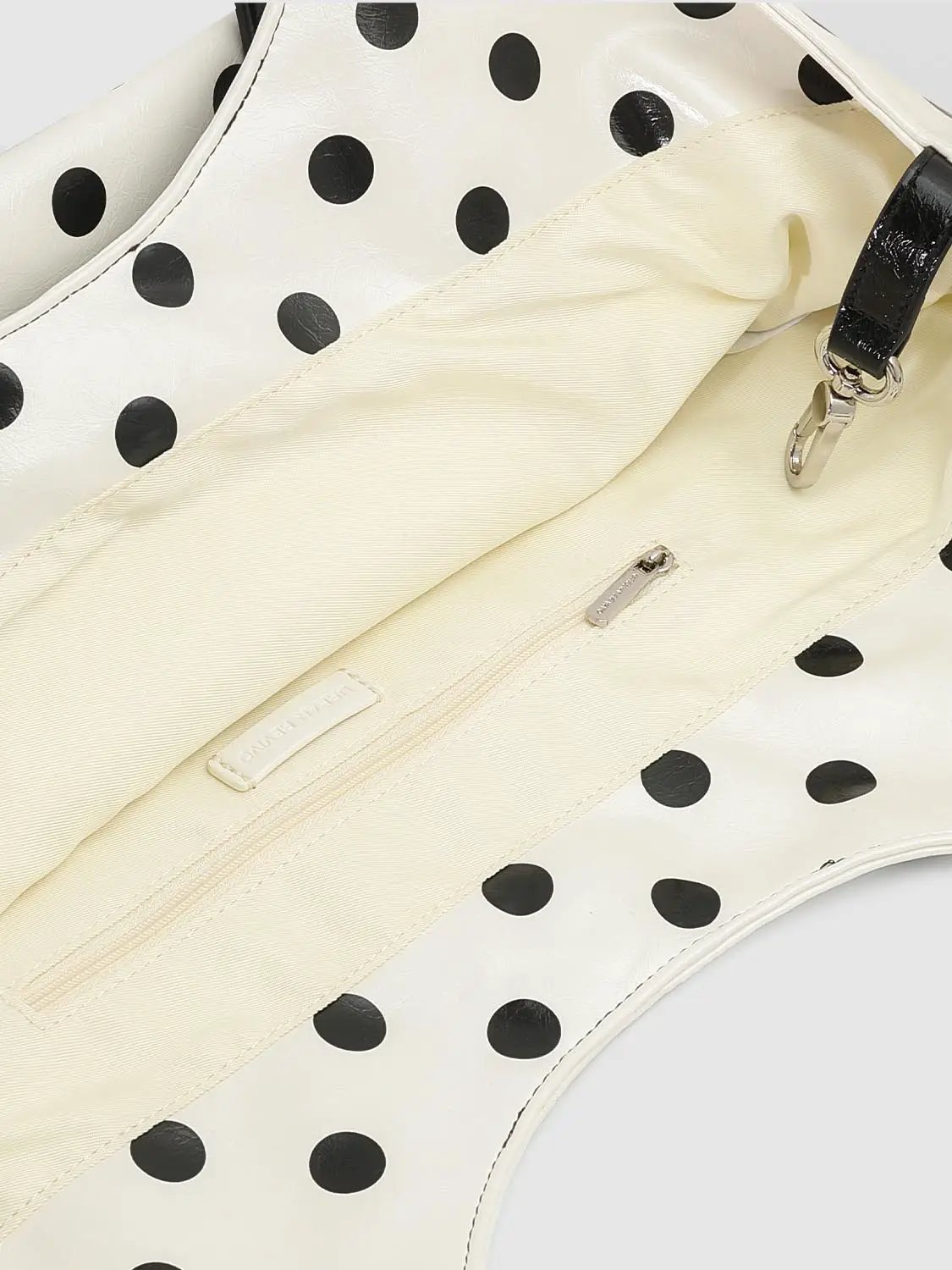 Polka Dot Shoulder Bag With Black Star Charm