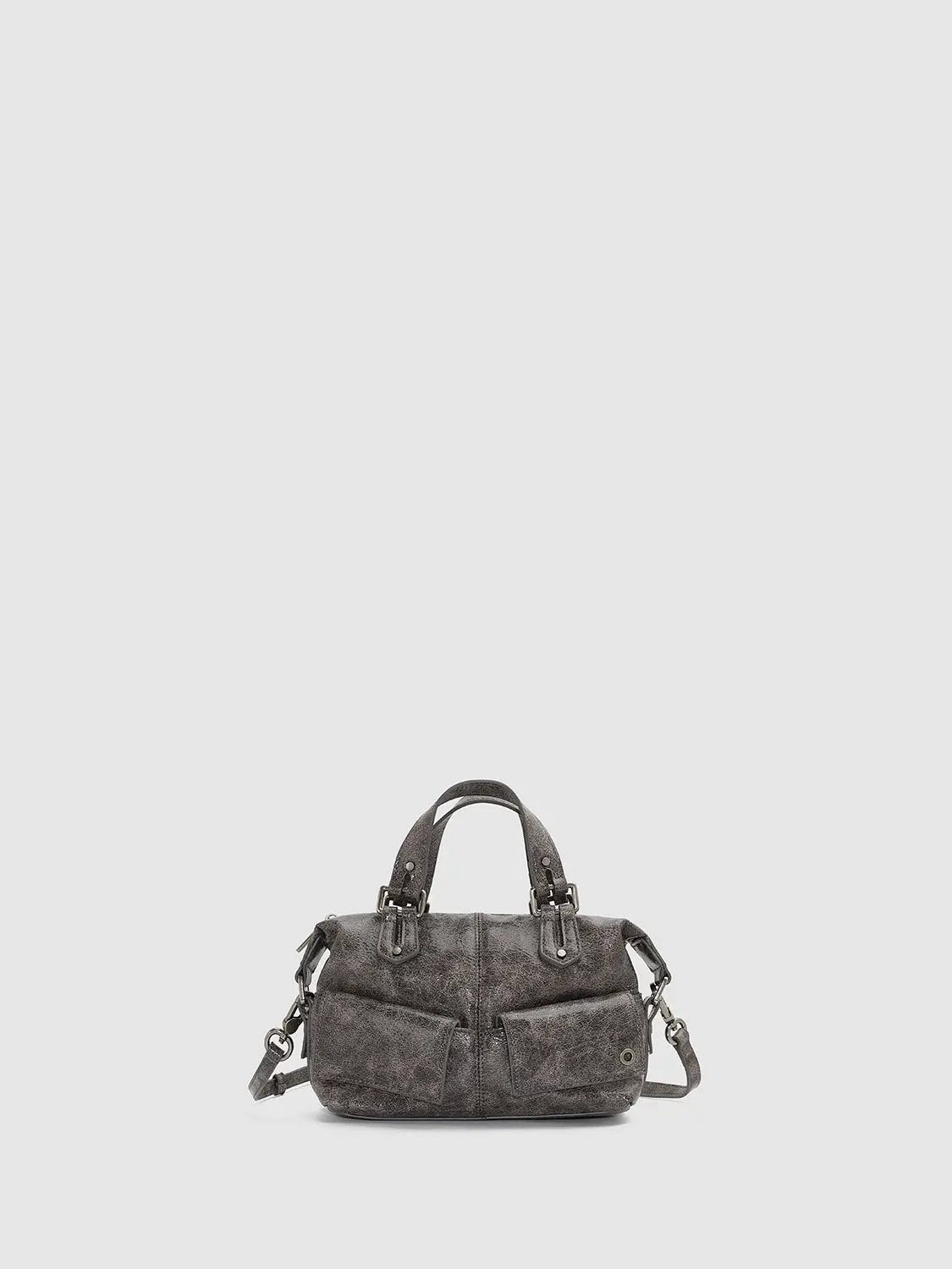 Top Handle Artificial Leather Crossbody Front Pocket Handbag