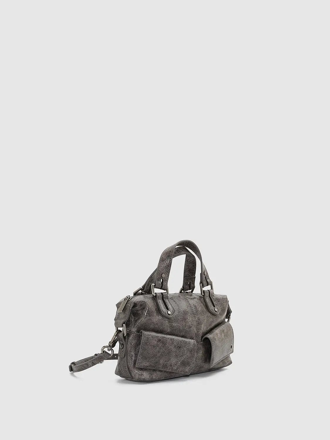 Top Handle Artificial Leather Crossbody Front Pocket Handbag