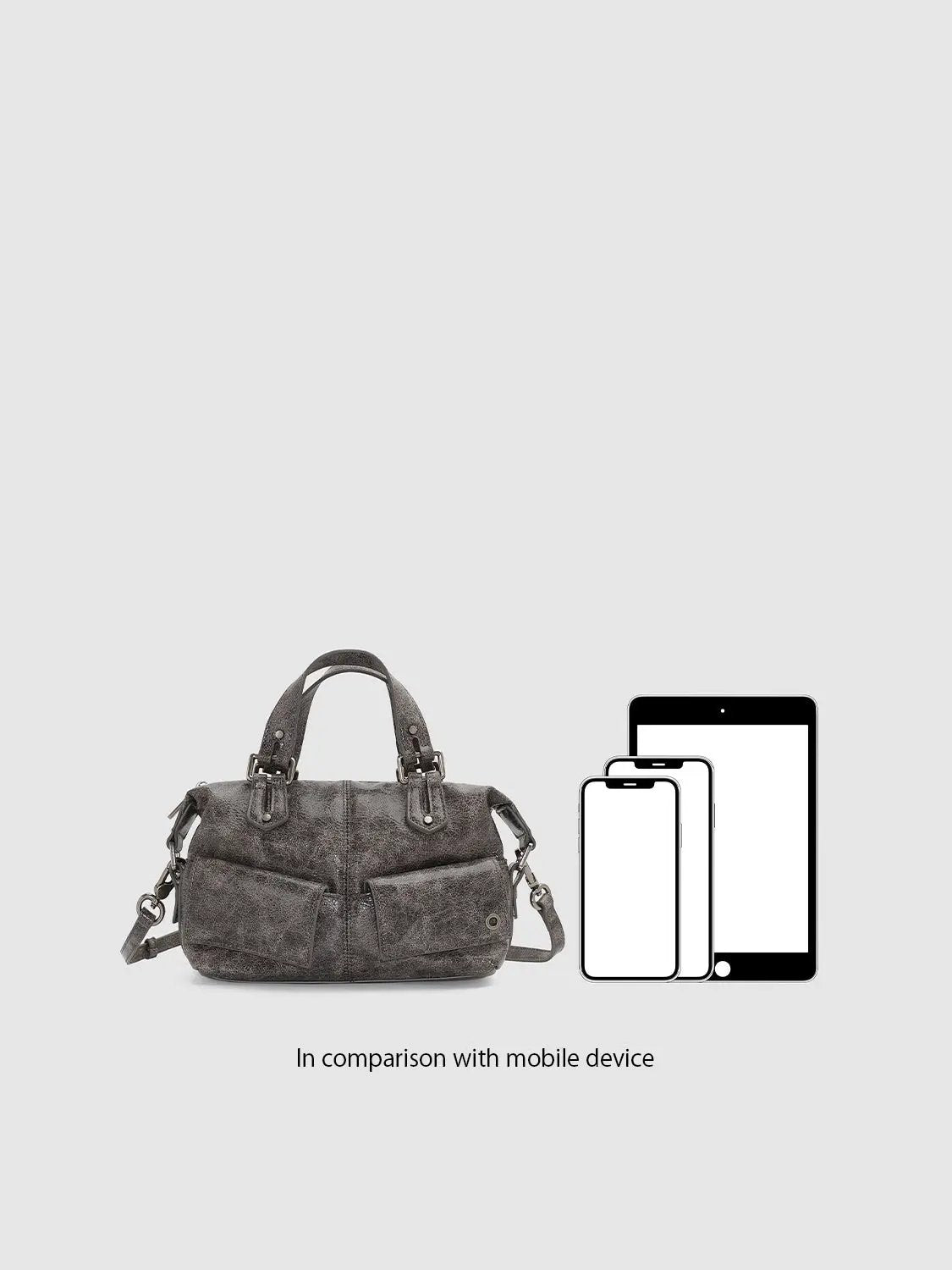 Top Handle Artificial Leather Crossbody Front Pocket Handbag