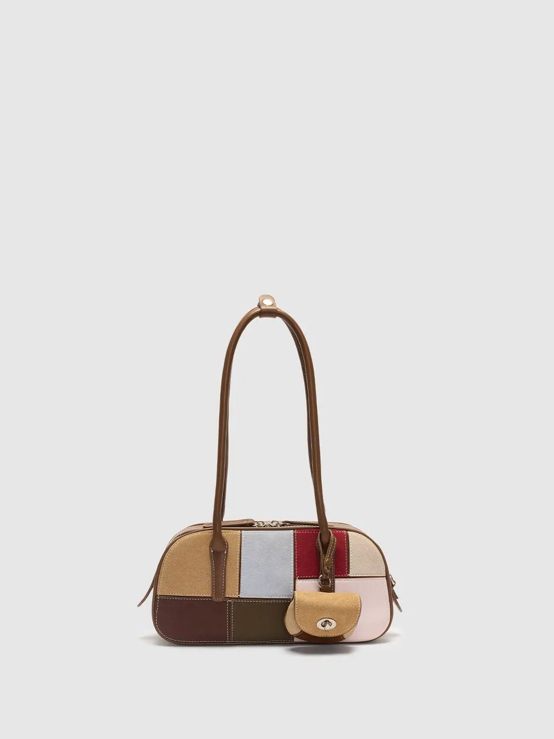 Patchwork Artificial Leather Shoulder Bag With Coin Purse