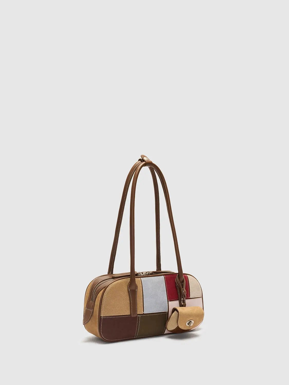 Patchwork Artificial Leather Shoulder Bag With Coin Purse
