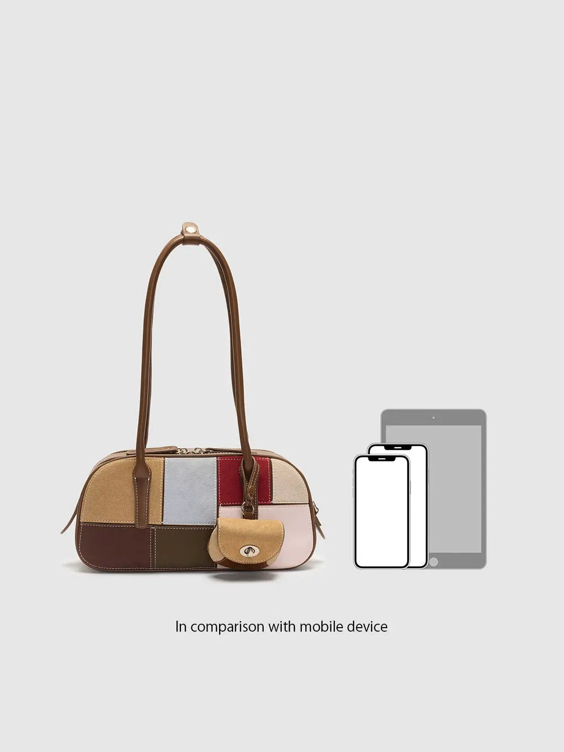 Patchwork Artificial Leather Shoulder Bag With Coin Purse