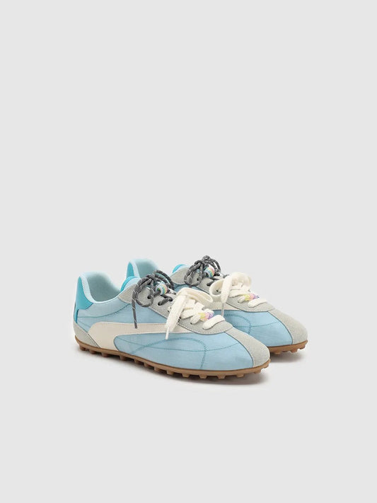 Lightweight Quilted Upper Lace Up Contrast Sneakers