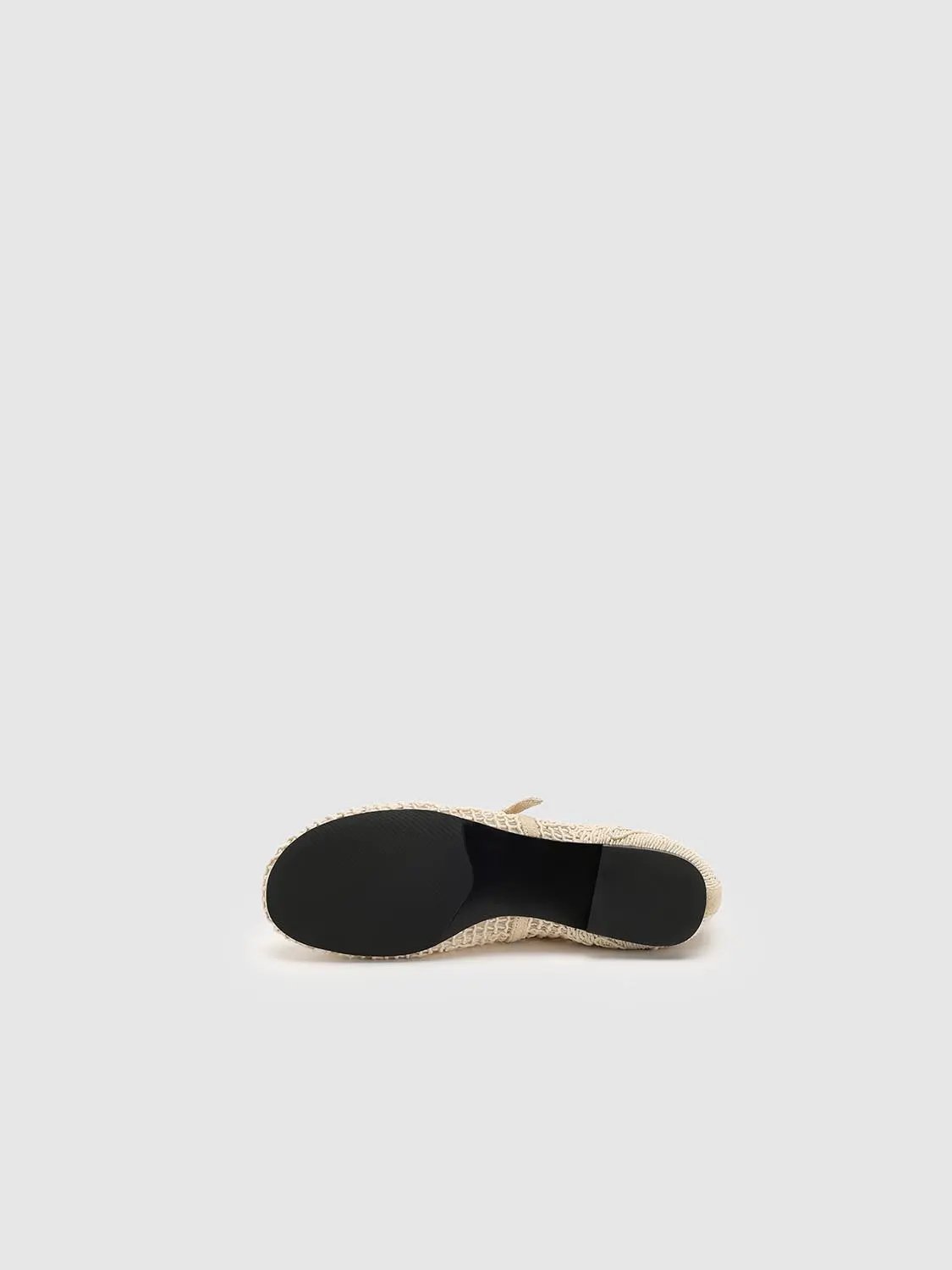 Floral Knit Mary Jane Strap Cotton Flats