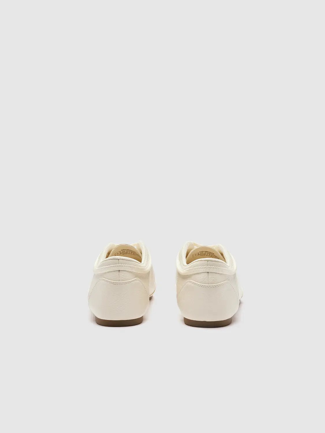 Cream Textured Upper Lace-Up Flat Everyday Pumps