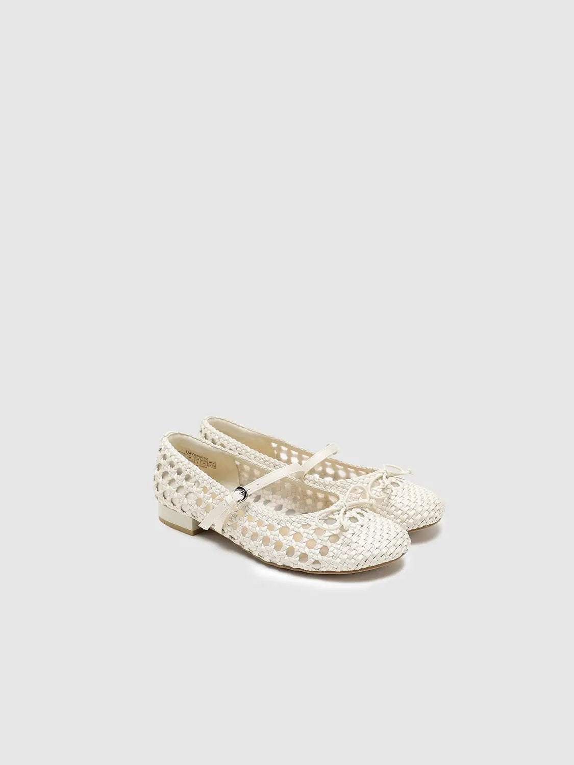 Round Toe Flat Cotton Crochet Strap Mary Jane Pumps