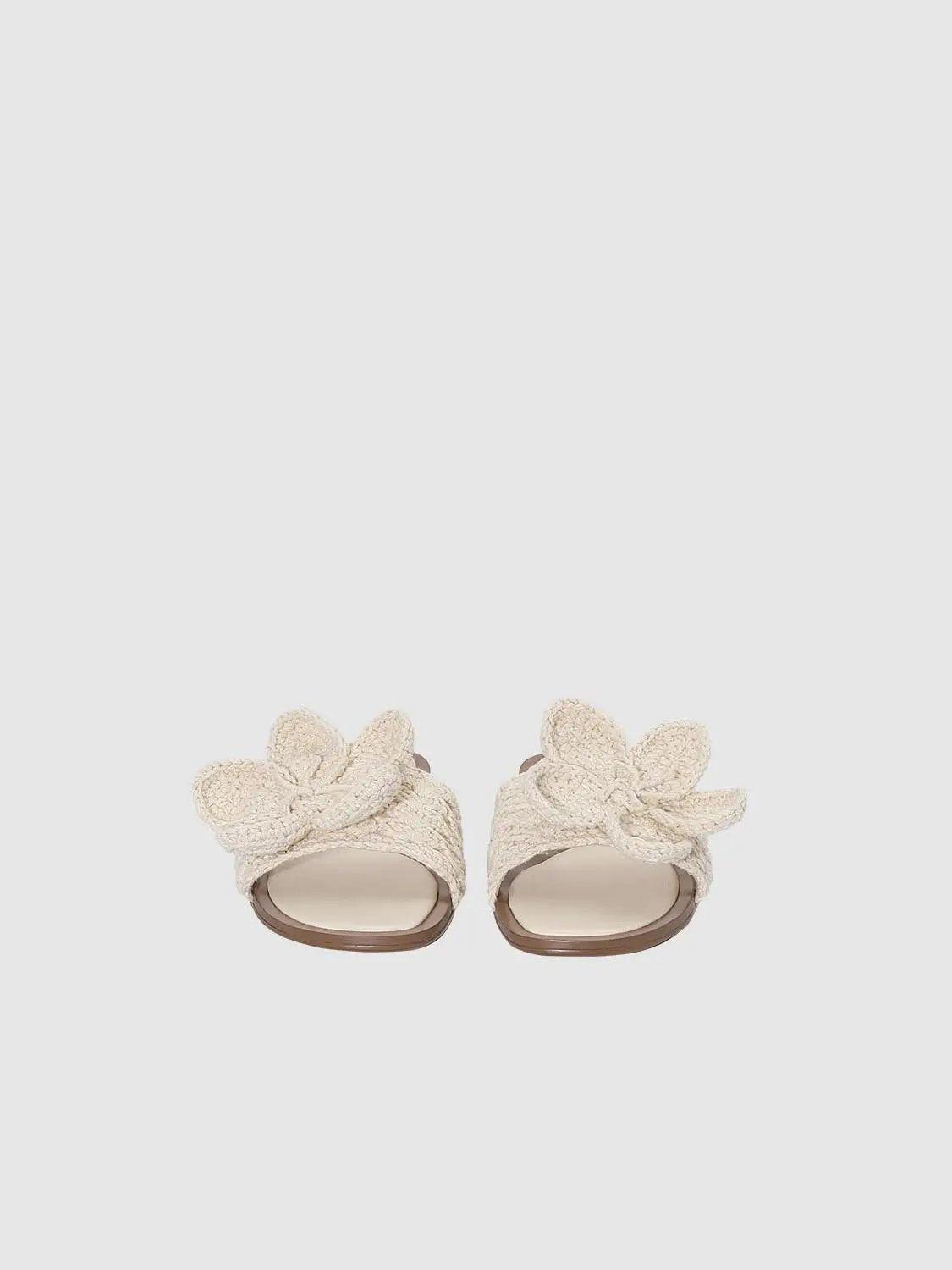 Textile Upper Floral Crochet Embellished Slippers