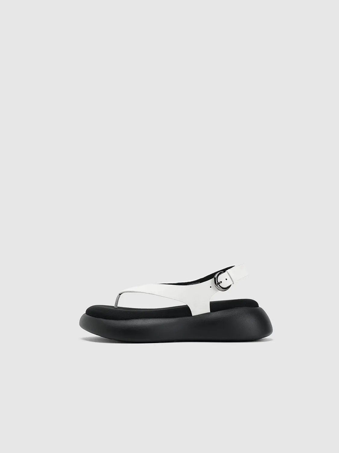 Two Tone Thong Buckle Strap Platform Casual Sandals