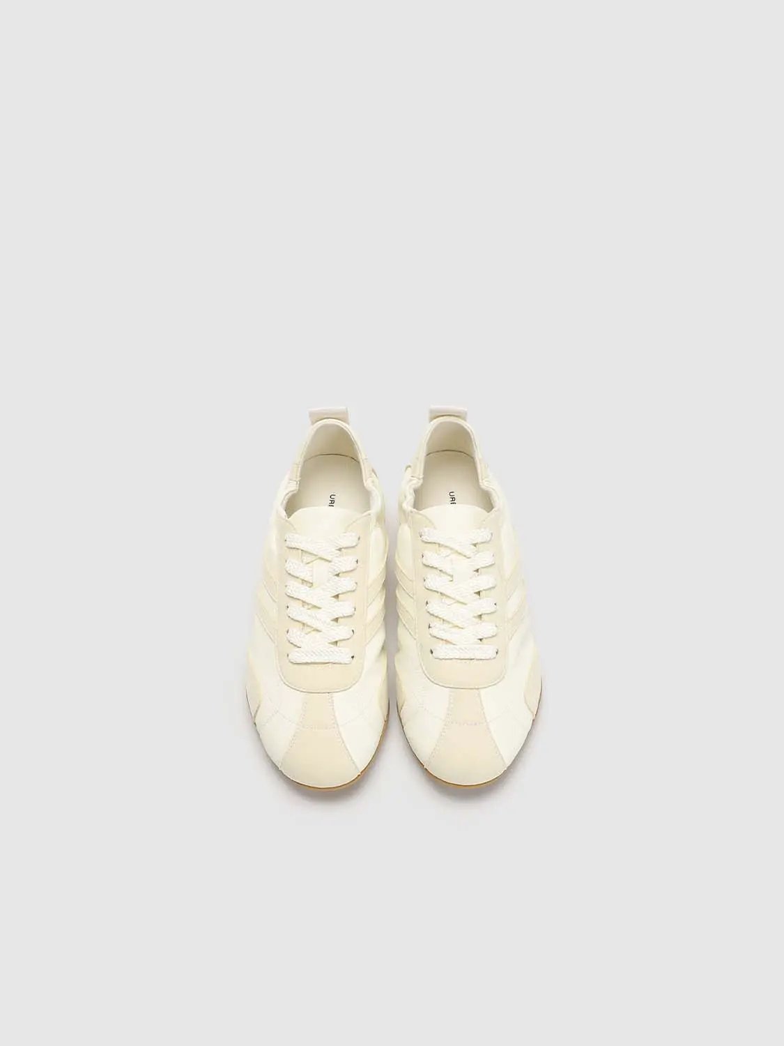 Textured Panelled Lace Up Sneakers