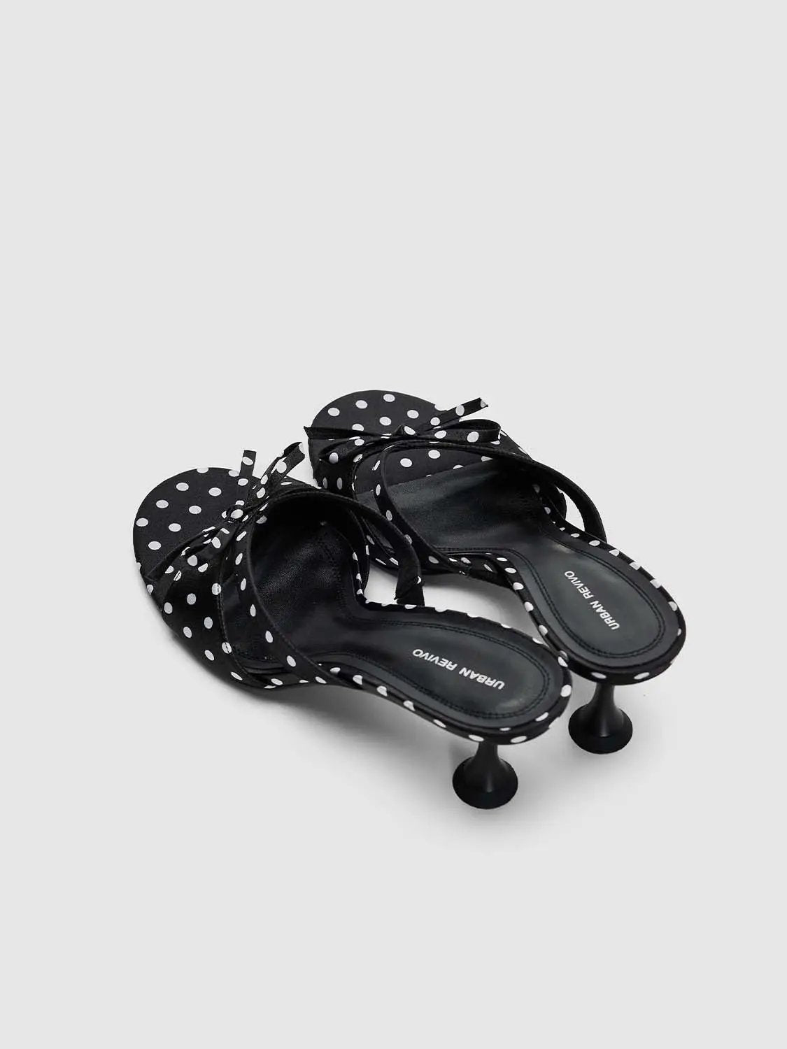 Textile Upper Polka Dot Bow Embellishment Slippers