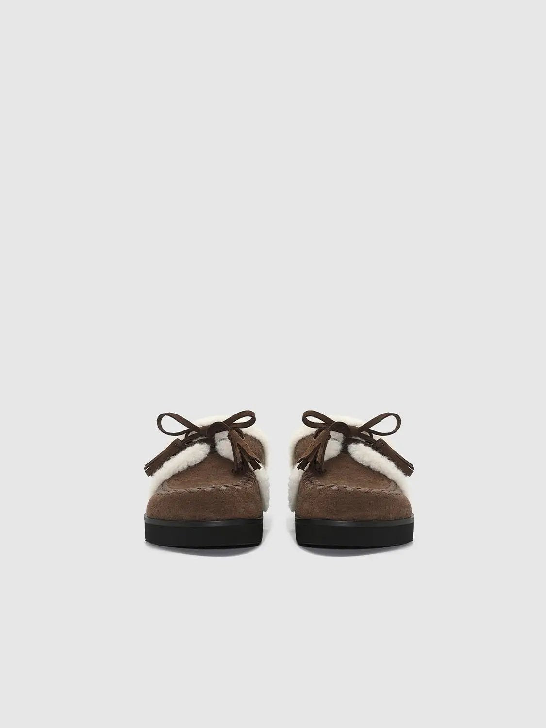 Fur Trimmed Tassel Moccasin Slippers