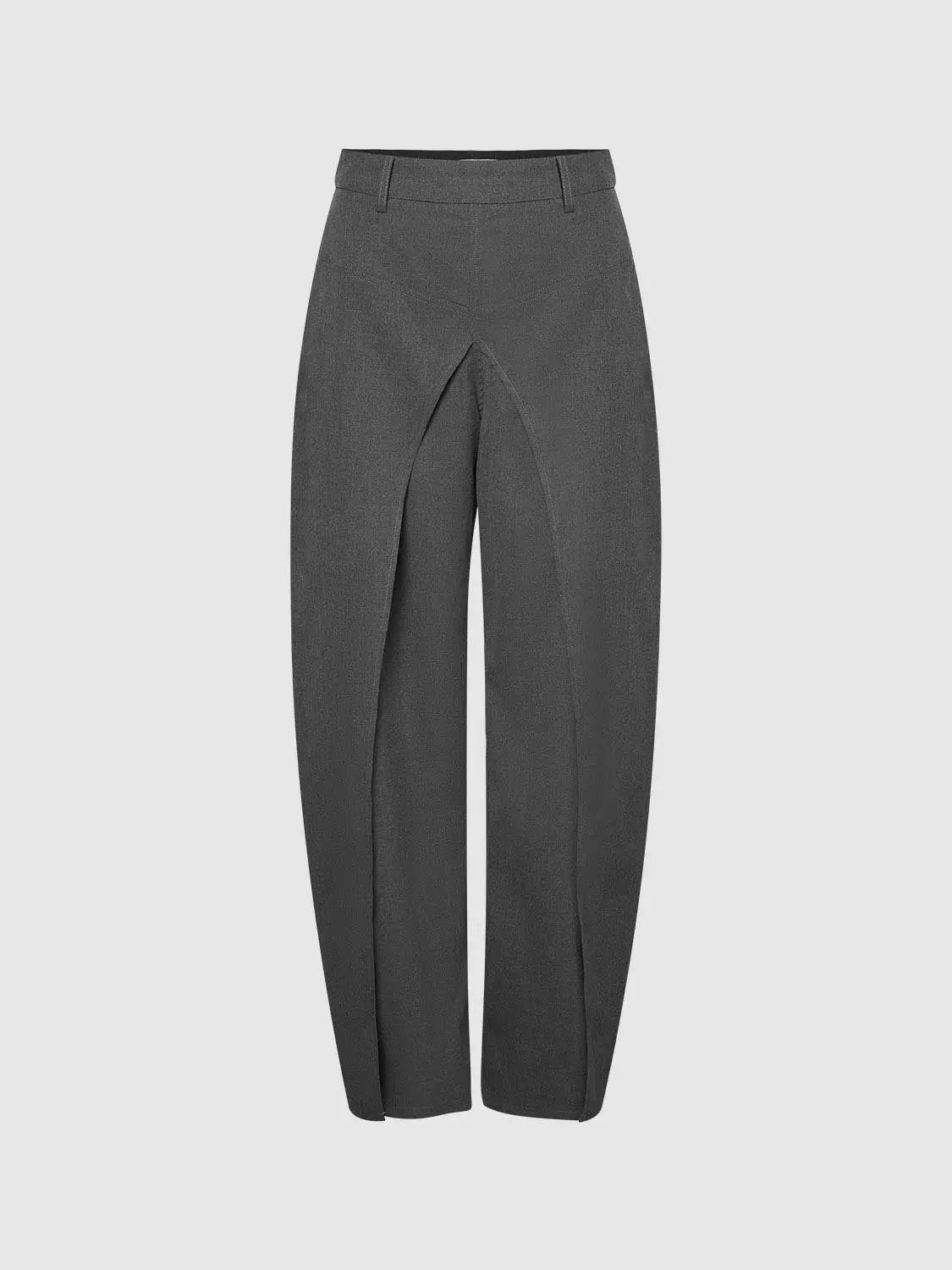 Split Front Draped High Waist Wide Leg Pants