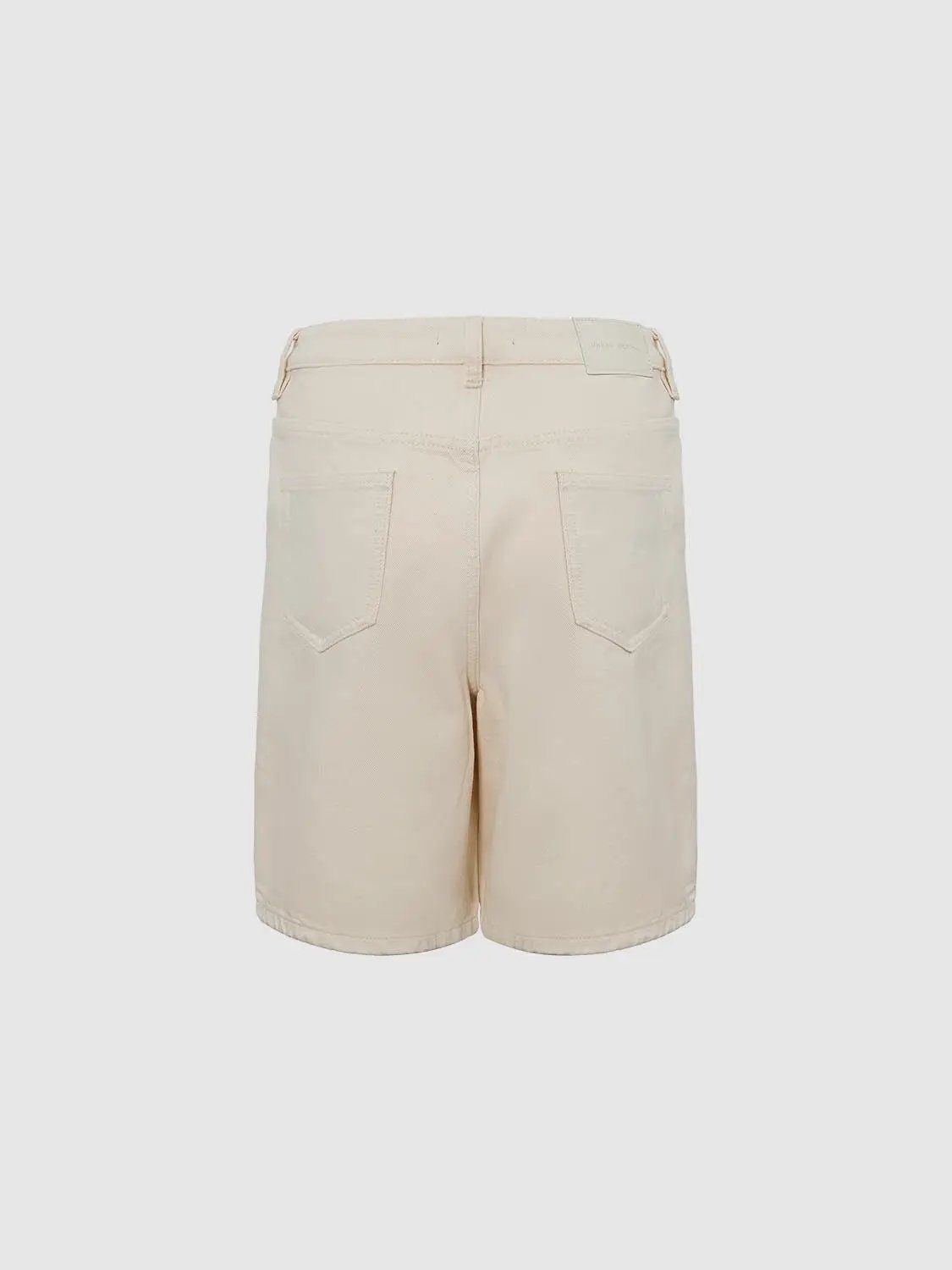Five Pocket Seam Detail Cotton Denim Shorts