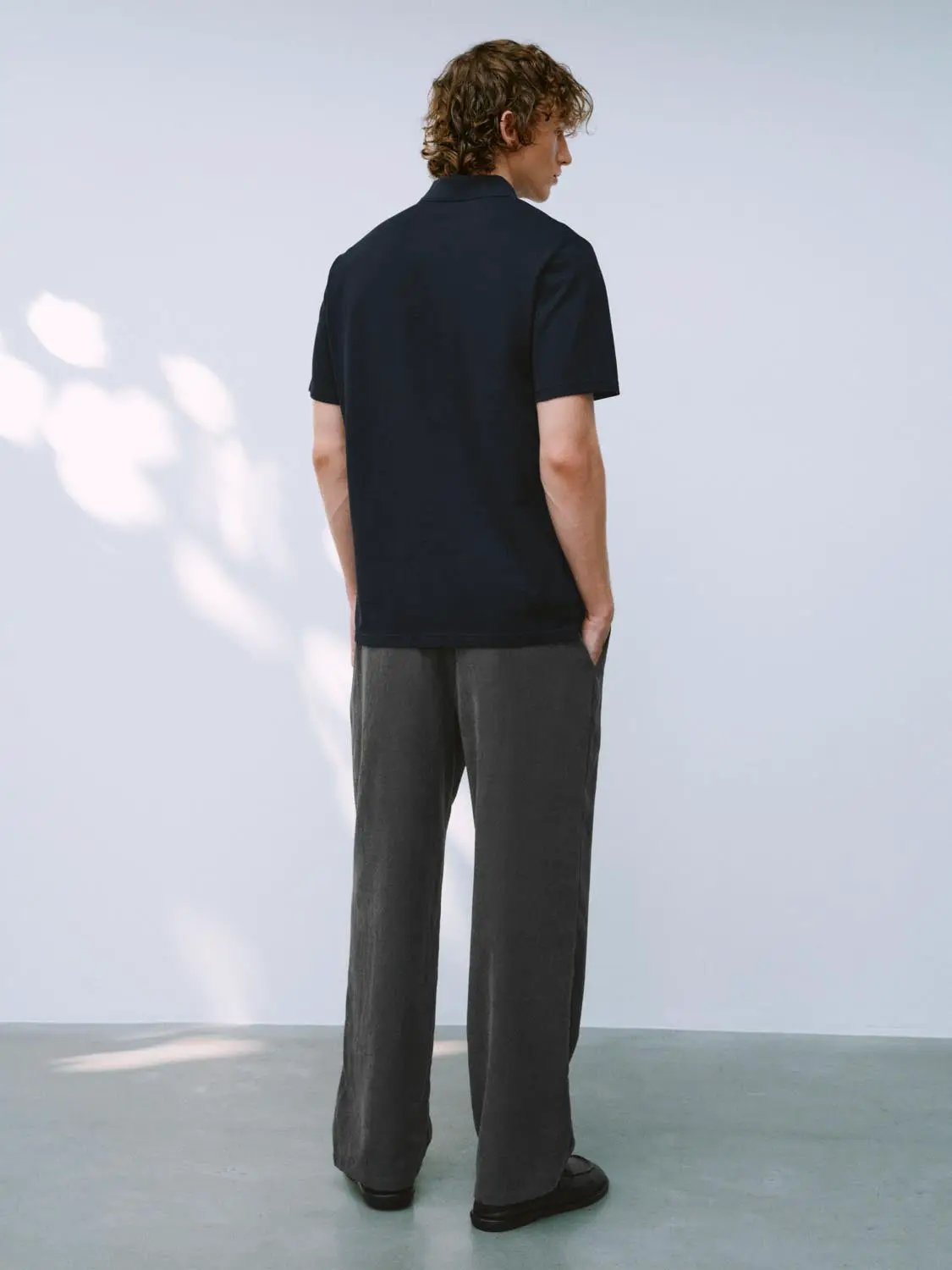 Relaxed Straight Leg Pants With Elastic Waist Drawstring