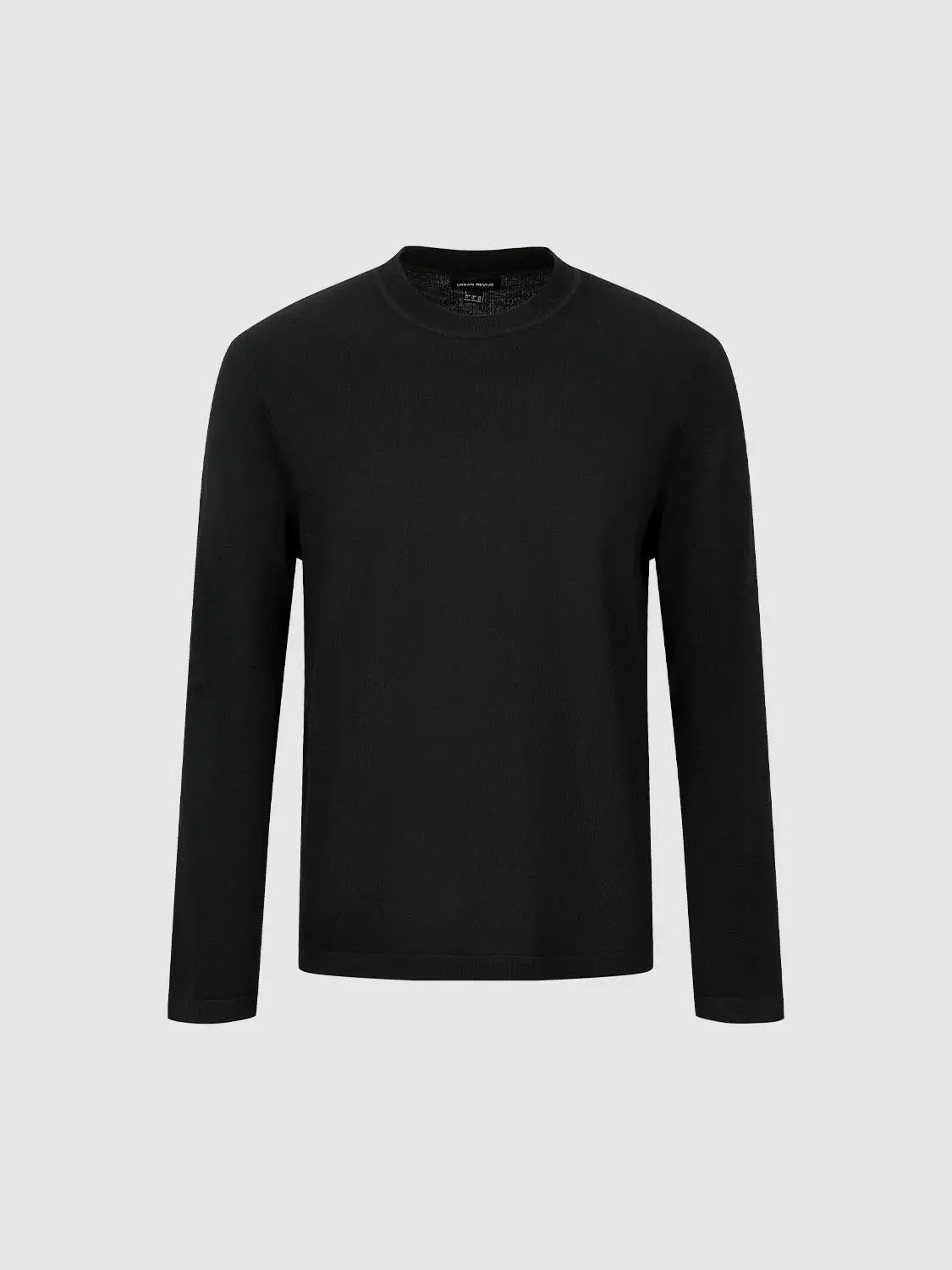 Solid Knit Crew Neck Long Sleeve Regular Fit T-Shirt