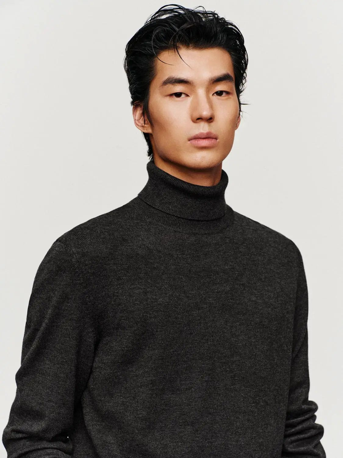 Textured Ribbed Mock Neck Long Sleeve Sweater