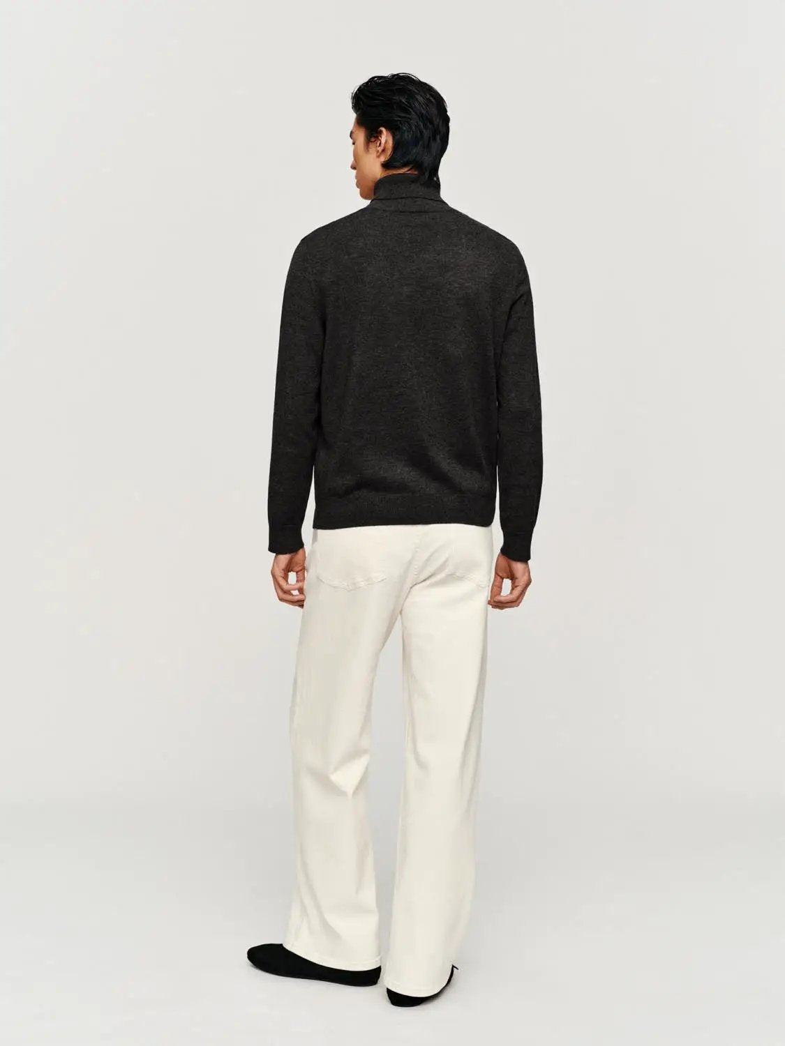 Textured Ribbed Mock Neck Long Sleeve Sweater