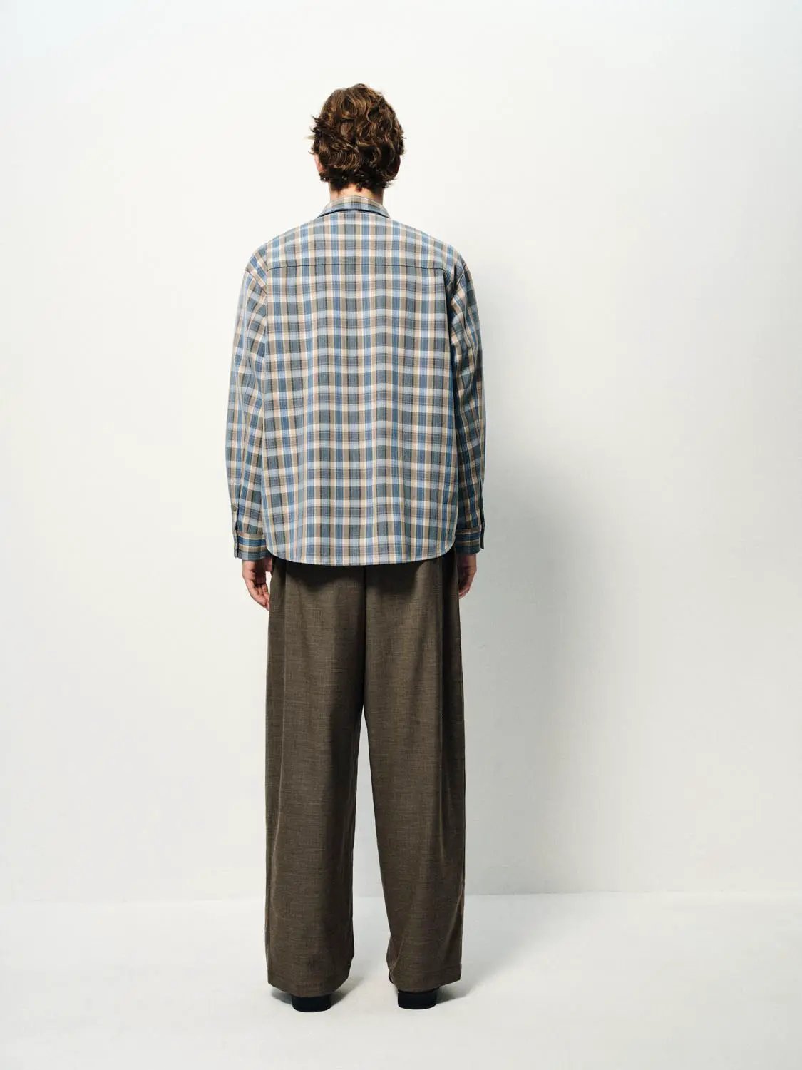Checked Long Sleeve Shirt With Single Chest Pocket