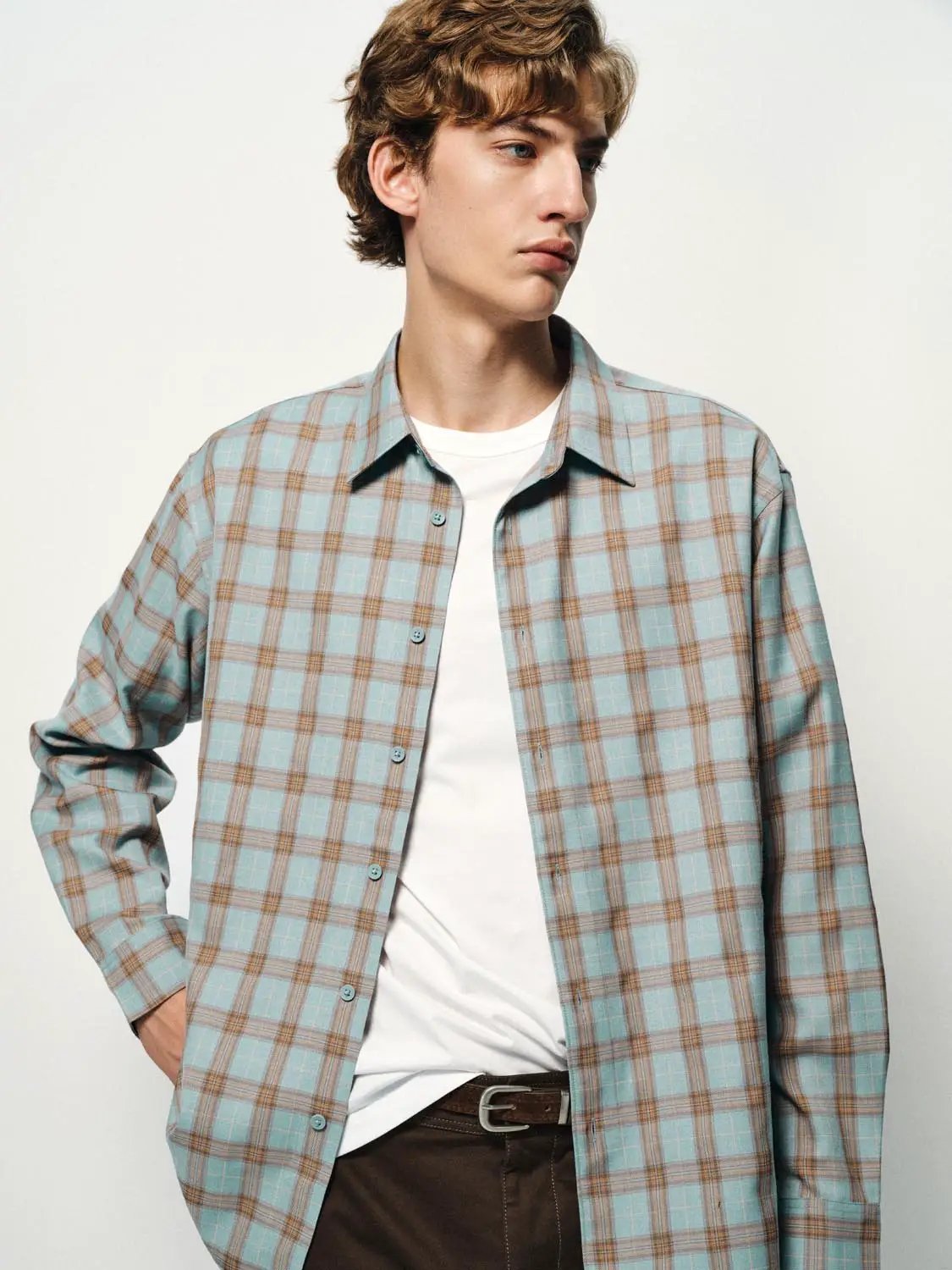 Checked Long Sleeve Shirt Collar Regular Fit Shirt
