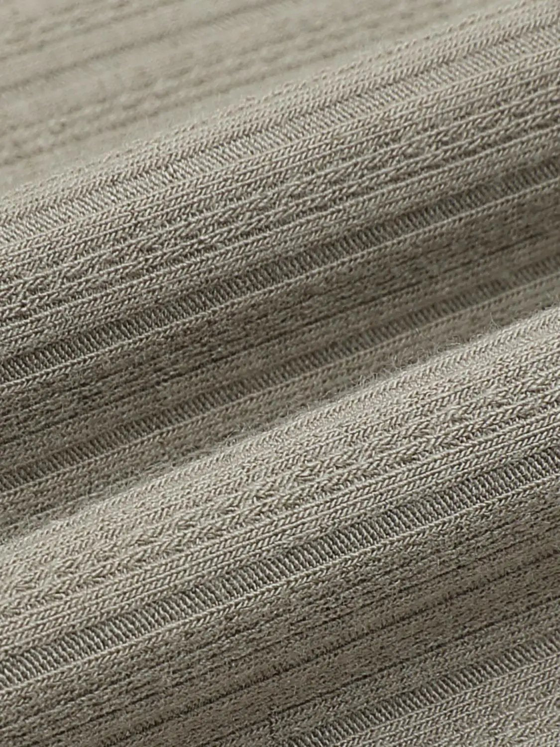 Ribbed Button Crew Neck Long Sleeve T-Shirt