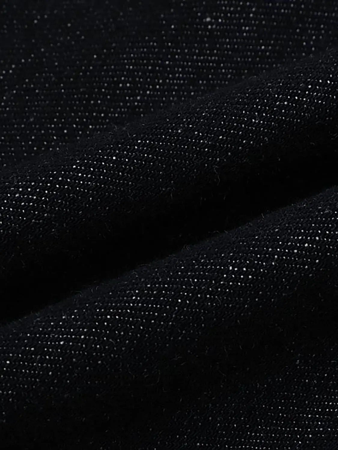 Linen Textured Weave Wide-Leg Cotton Jeans