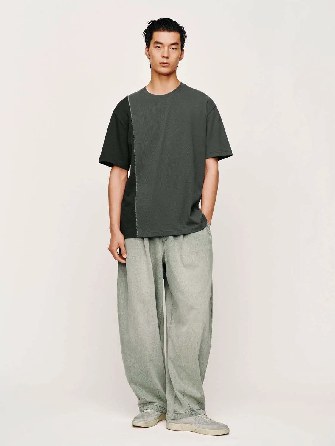 Washed Drawstring Waist Elastic Cuff Baggy Casual Pants