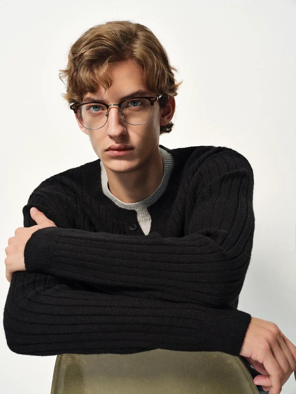 Ribbed Long Sleeve Button Front Sweater