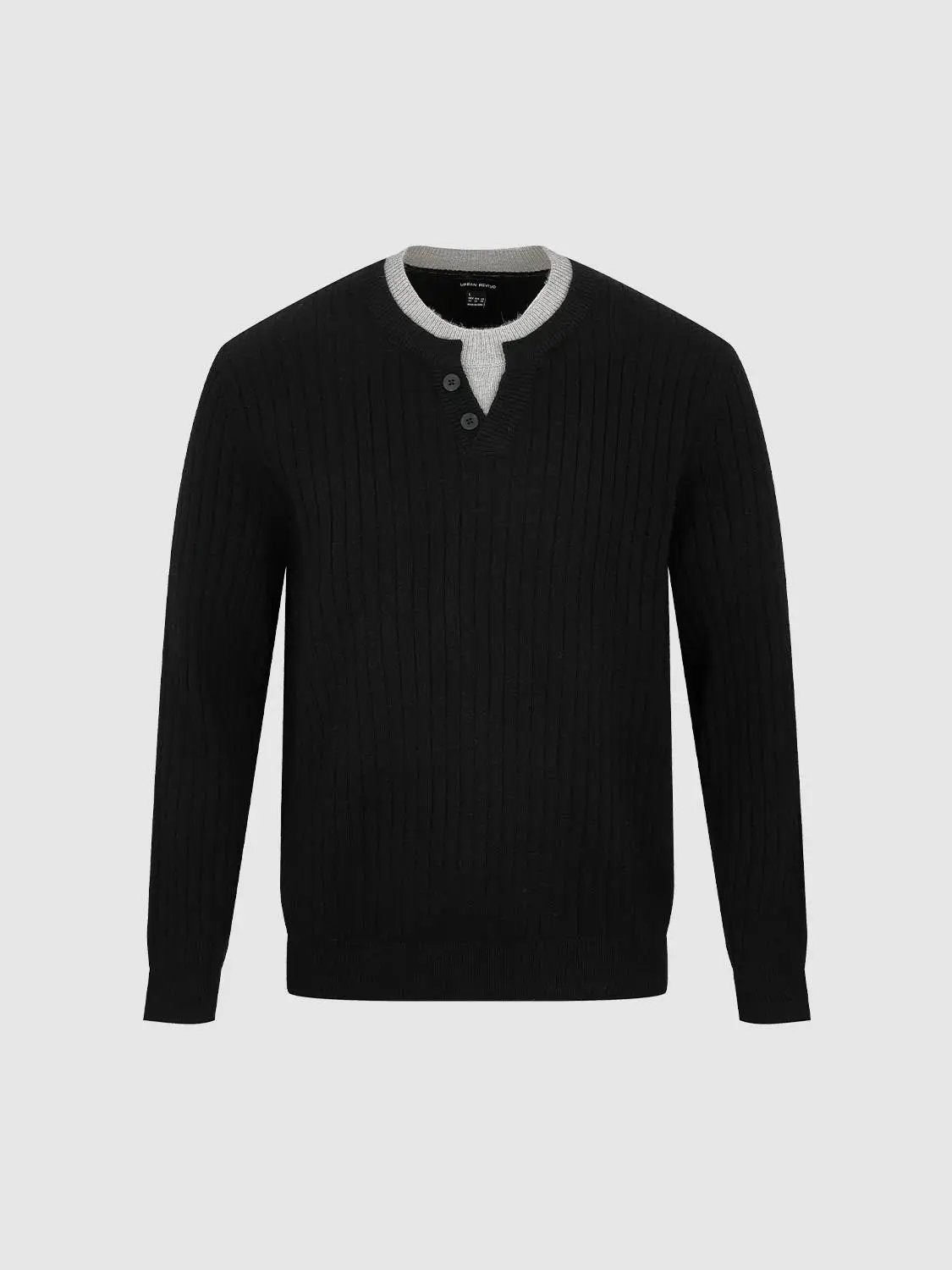 Ribbed Long Sleeve Button Front Sweater