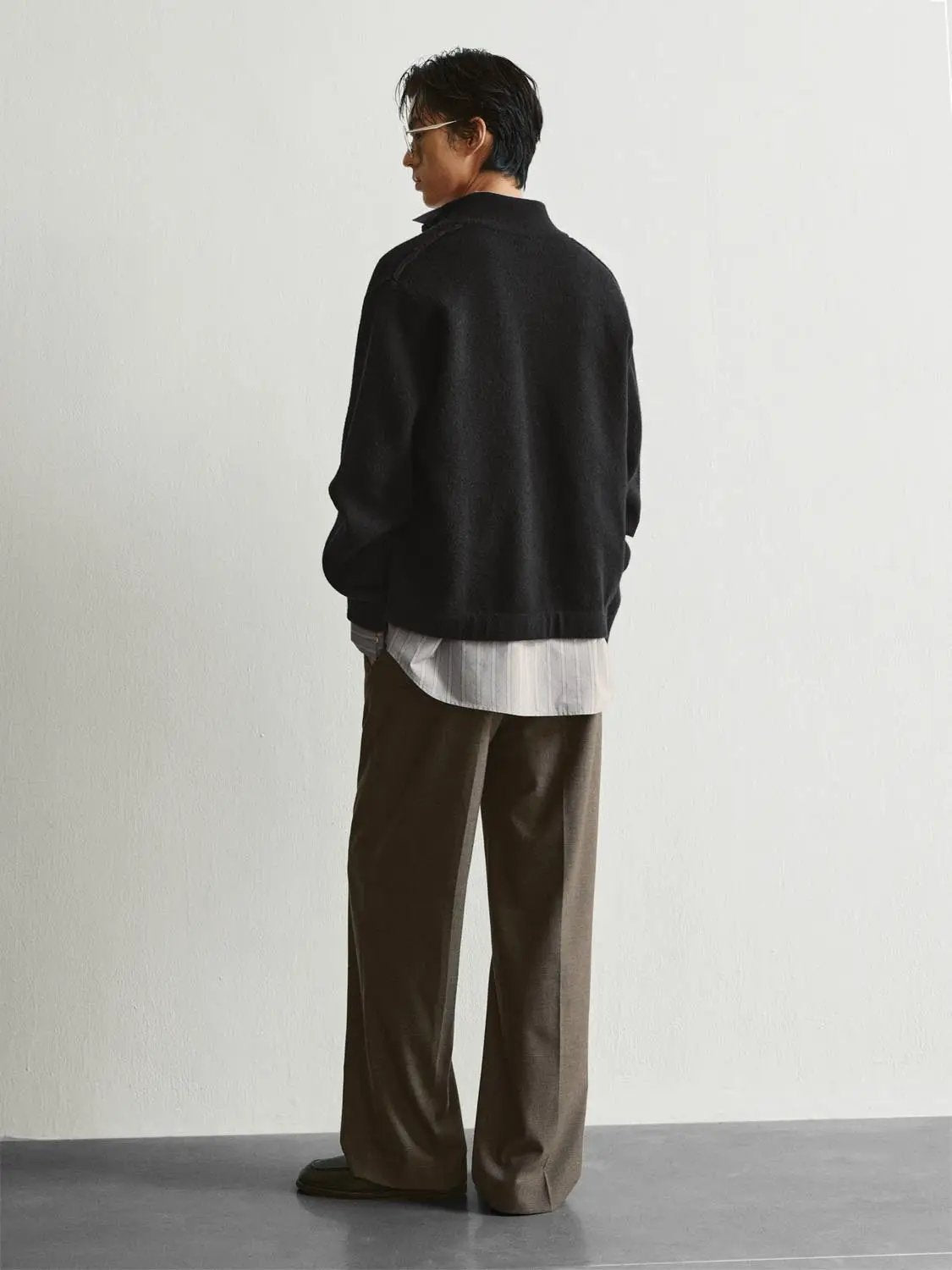 Textured Button Front Stand Collar Long Sleeve Knit Jacket
